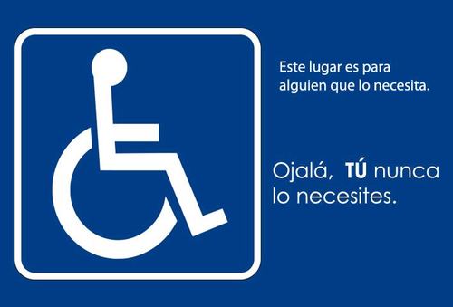 Buscamos crear una conciencia de respeto hacia los espacios reservados para personas discapacitadas, compartimos información y denuncias sobre el tema