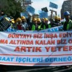 İnşaat İşçilerinin Derneği, inşaat işçilerinin hakları için birlikte mücadele etmek amacıyla inşaat işçileri tarafından kurulmuştur. İletişim: 0539 606 77 94