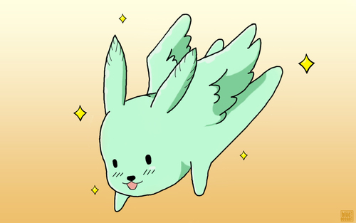 I'm Arthur's Flying Mint Bunny~~! I love him sooooo much~~!