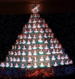 I'm the living Christmas tree at first Baptist Church of Alexandria. Follow me for back stage pic & info