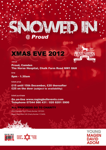 Early bird tickets on sale. Only until Dec 15th! Party @ Proud this Xmas Eve. All proceeds to charity