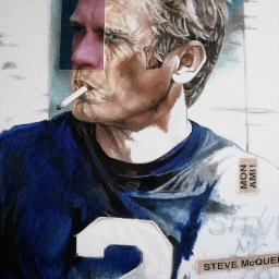 Artiste peintre, portraits de stars,steve MCQUEEN....