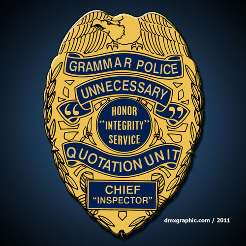 This is the official page of our English Grammar. English Grammar Police Department. (EGPD)