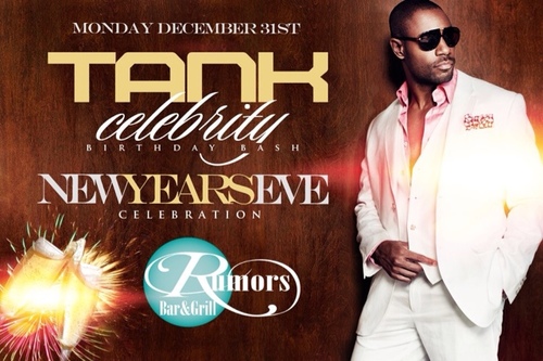 The Newest Grown and Sexy spot in Dallas! WIth live entertainment and food! DEC 31ST R&B SENSATION TANK PERFORMS AT RUMORS. TICKETS AT http://t.co/Co8jtLmp