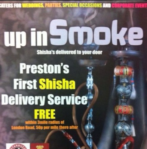 We are everythin you need and more! Sheesha service delivered to your yard in preston!! A lot more than just sheeshas on the menu.. Dont delay follow today...!