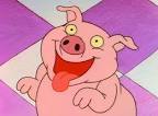 Oink! (My name is Abner!)  Snort! ( I love playing with Arnold!) Squee! ( Got any food?)