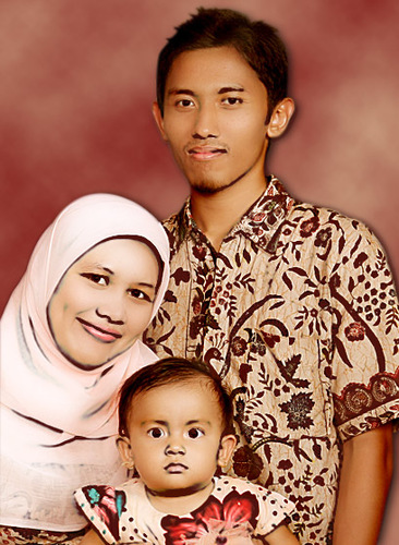 Mother with the little happy family...