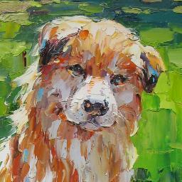 TheDogPainter2's profile picture. We create fantastic dog portraits.Each portrait is hand painted. The painting of Pablo above was done by an artist using a knife style. Take a look.  -Clint
