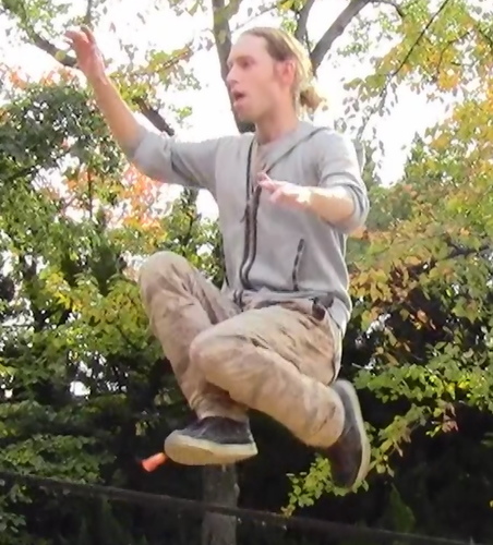 slackliner, reviewer of slackline shoes and slackline gear.  Check out http://t.co/gjTpqu6K