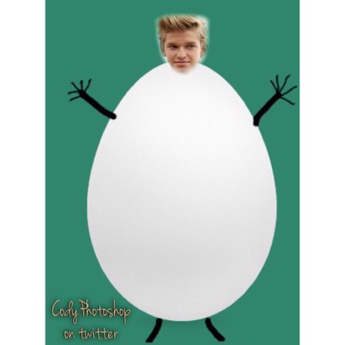 I photoshop pictures of Cody Simpson's face onto other people or objects and vise versa. I can photoshop him with multiple people too. Tweet me requests!