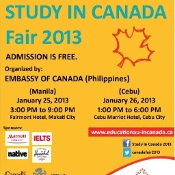 The second Canadian education exhibit organized by the Embassy of Canada in the Philippines. 22 October 2013, 3-9pm at the Fairmont Hotel Makati
