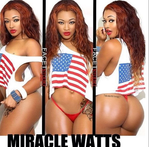 Model / Actress Miracle Watts as seen in Blackmen mag, Urban ink, Straight Stuntin, Hip Hop Weekly and more