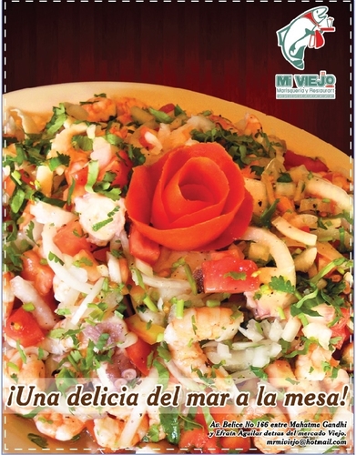 Marisquería y restaurante MI VIEJO especialidad en MARISCOS con un extenso menú  mar y tierra. 8 Años deleitando a los paladares mas exigentes.
