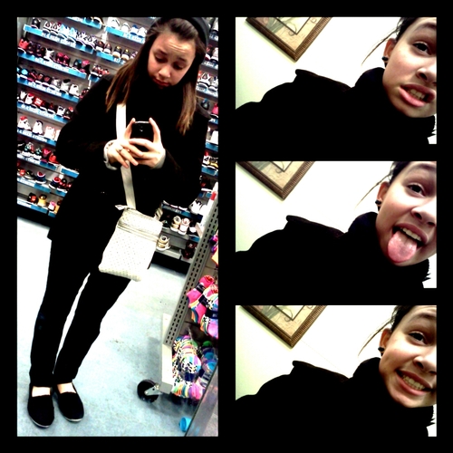 black, white, and Puerto rican big brown eyes great smile loud much(: short 5'2 straight teeth im rude just a little