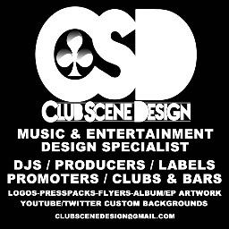 Music industry specialist in designing/creating Logos, PressPacks,Flyers,Posters & much more for DJs/Producers & Promoters Email: clubscenedesign@gmail.com
