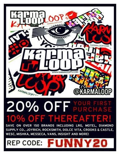 Keeping you up to date with current #KarmaLoop & #PLNDR Promo Codes and Sales. Always enter Rep Code: FUNNY20 at Checkout for 20% OFF your purchase!
