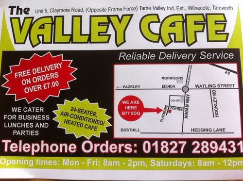 Thevalleycafe's profile picture. *NEW OWNERS 2013* Tamworth cafe located on Claymore Road in Wilnecote. Come and say hello to Yvonne and Libby!