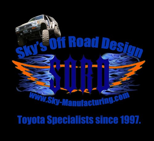 Sky's Off-Road Design (SORD) is an off-road parts design and manufacturing company. We specialize in Toyota, Suzuki, Ford, Chevy and Dodge products.