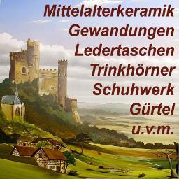 Online- Shop für maßgeschneiderte mittelalterliche Gewandungen, Mittelalterkleidung, Trinkhörner, Ledertaschen, Mittelalterkeramik und LARP