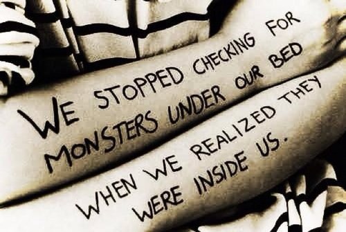Im drowning in my own blood, along with my tears.
