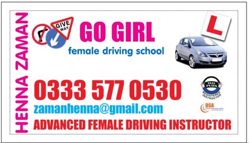 Fun driving lessons - Female driving instructors - Daytime, Evening & Weekend lessons - Short Notice Tests - Refresher lessons Pass plus & Motoway lessons -