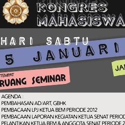 KONGRES MAHASISWA BIOLOGI | SABTU, 5 JANUARI 2013 | 07.30-17.30 | RUANG SEMINAR
