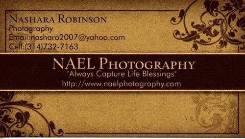 I am a young photographer, located in St. Louis. If you would ever like to contact me about pictures you may reach me at 314-732-7163, nashara2007@yahoo.com