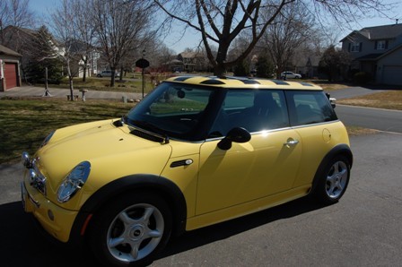 bumblebeecoop's profile picture. I'm a 2003 Liquid Yellow Mini Cooper - 2dr Hatchback,  5 speed, sunroof, checkered flag roof graphic, driving lamps