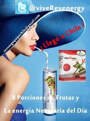 Revvnrg, Bebida Energizante familiar 100% natural. Formulación única de frutas exóticas, vitaminas, y tés de yerbas nacidos de la selva Tropical. Pruebalo