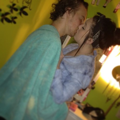 He's just a boy and shes just a girl. Cannot make it anymore obvious. They are in love haven't you heard.