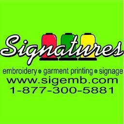 signaturesinc's profile picture. Signatures, Inc. provides the highest quality embroidered and printed apparel, headwear, bags, towels.  NEW...We've added DIE SUBLIMATION..  Ask us about it..