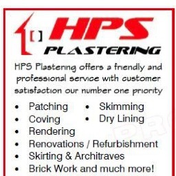HPS Plastering offers a friendly and professional service with customer satisfaction our number one priority.
