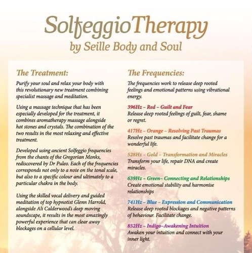 SeilleBodySoul's profile picture. A company providing salons with the best for their clients. Launching October 2013 with Solfeggio Therapy- a unique new treatment-The Ultimate in relaxation