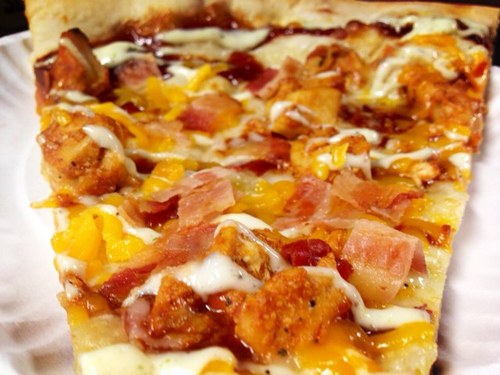 Pretty much the best pizza in the world. BBQ Chicken, cheddar, bacon and ranch! You can find me @IansPizzaMKE