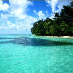 Pulau ini memiliki pantai berpasir landai dgn daratan yg datar. Daratan pulau begitu rimbun ditumbuhi vegetasi dominan cemara laut, ketapang.