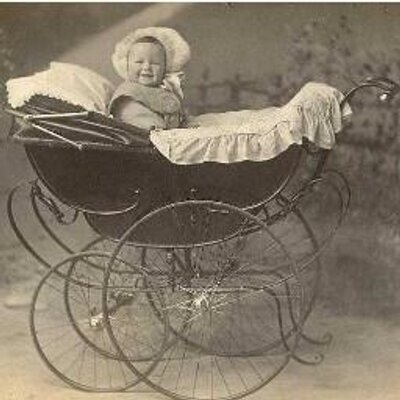 old timey baby carriage