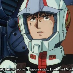 Earth Federation Force I Piloting GP-03 Dendrobium Orchis I Junior Lieutenant I Reckless but still funny I Speak INA,ENG