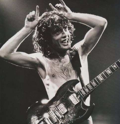 JustTheTunes's profile picture. “I saw all the women, & figured that looked good. I was horny. I got a guitar off my brother, & started playing anything. - Angus Young