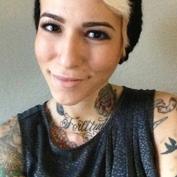 Tattooed, Beautiful, Blonde, Piercer, Food, and Dogs.