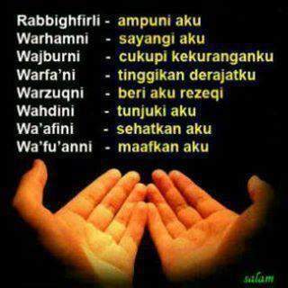 Ya Allah ! aku berlindung kepada-Mu dari azab kubur, azab neraka, fitnah hidup, fitnah mati, dan dari fitnah Dajjal (HR.Abu Hurairah ra)