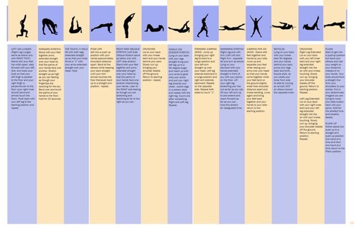 Our entire work out program is structured around key exercises with a certain amount of reps, which vary depending on your fitness level.