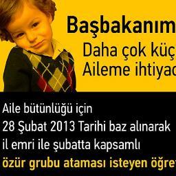 2013 Şubat özür ataması bekleyen bir öğretmen...
#subattaesdurumuistiyoruz