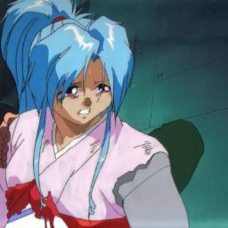 Long blue hair and purple eyes. She is usually clad in a light-pink kimono when on duty, but she has been known to wear human clothes.@BlackFlameHiei Is Mine!