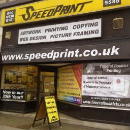 Speedprint Essex Ltd, Artwork, Printing, Picture Framing, Funeral Booklets 432 Cranbrook Road, Gants Hill, Ilford, Essex IG2 6LL UK
You think it, we ink it!