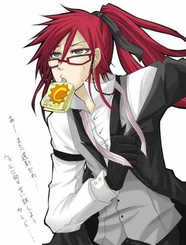 Why hello there~! I am Grell Sutcliff. A Shinigami who happens to enjoy his job a little too much. Hehe. Has anyone seen Will or Bassy? ~ #Kuroshitsuji #RP