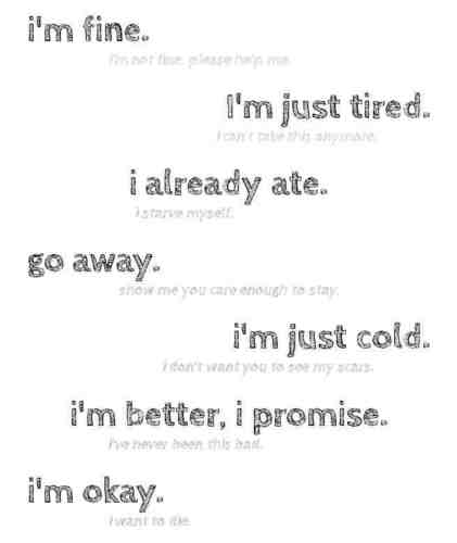 I don't want help! Ana is my friend... It's a rule to live by. I need bones. #ED #Harmer #depression