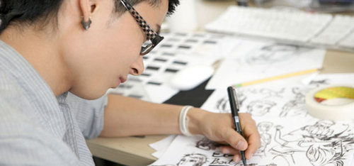 Drawing a student's path towards an animation degree.