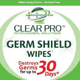 Germ Shield Wipes provides up to 30 Days of Germ-Free Protection on any surface including glass!  Great for all personal electronic devices and more!
