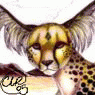 Cheetah Cabbit, Cheabit, fantasy animal character. Partly inspired by Tenchi Muyu anime series cabbits.