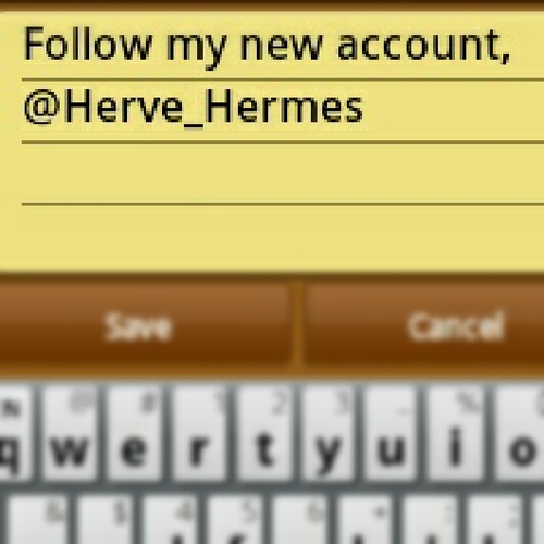 Follow my new account @Herve_Hermes